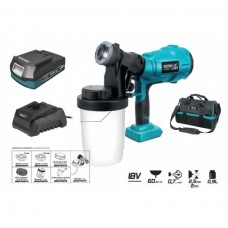 Dedra Set Pistol de vopsit 900 ml duza 2.5 mm SAS+ALL acumulator Li-Ion 18V 2.0Ah incarcator 60W si geanta
